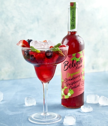 Exclusieve Strawberry & Raspberry cordial met Belvoir Farm