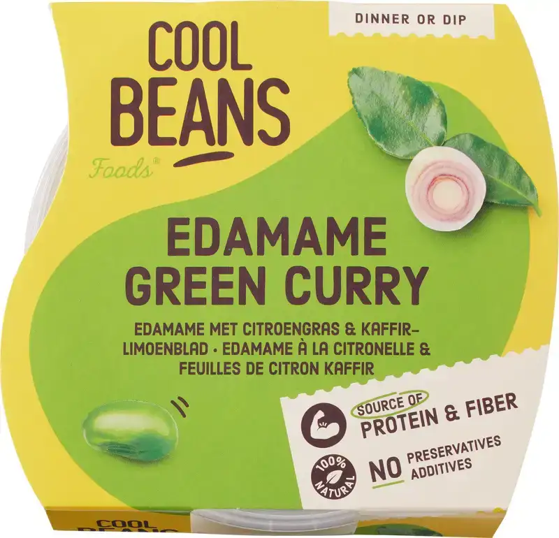 Edamame green curry - edamame met citroengras & limoenblad