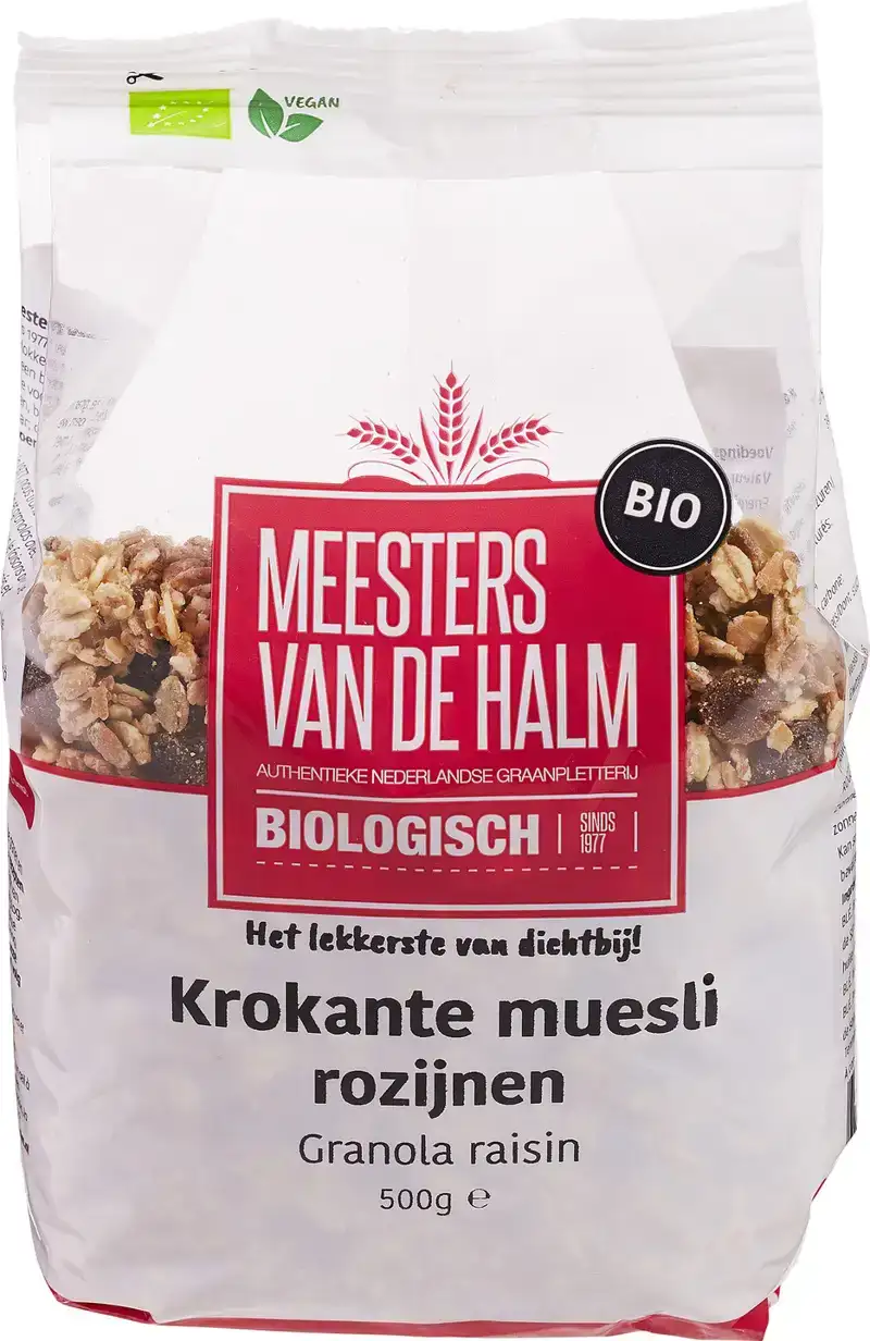 Krokante muesli rozijnen