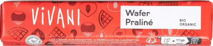 Melkchocoladereepje wafel praliné