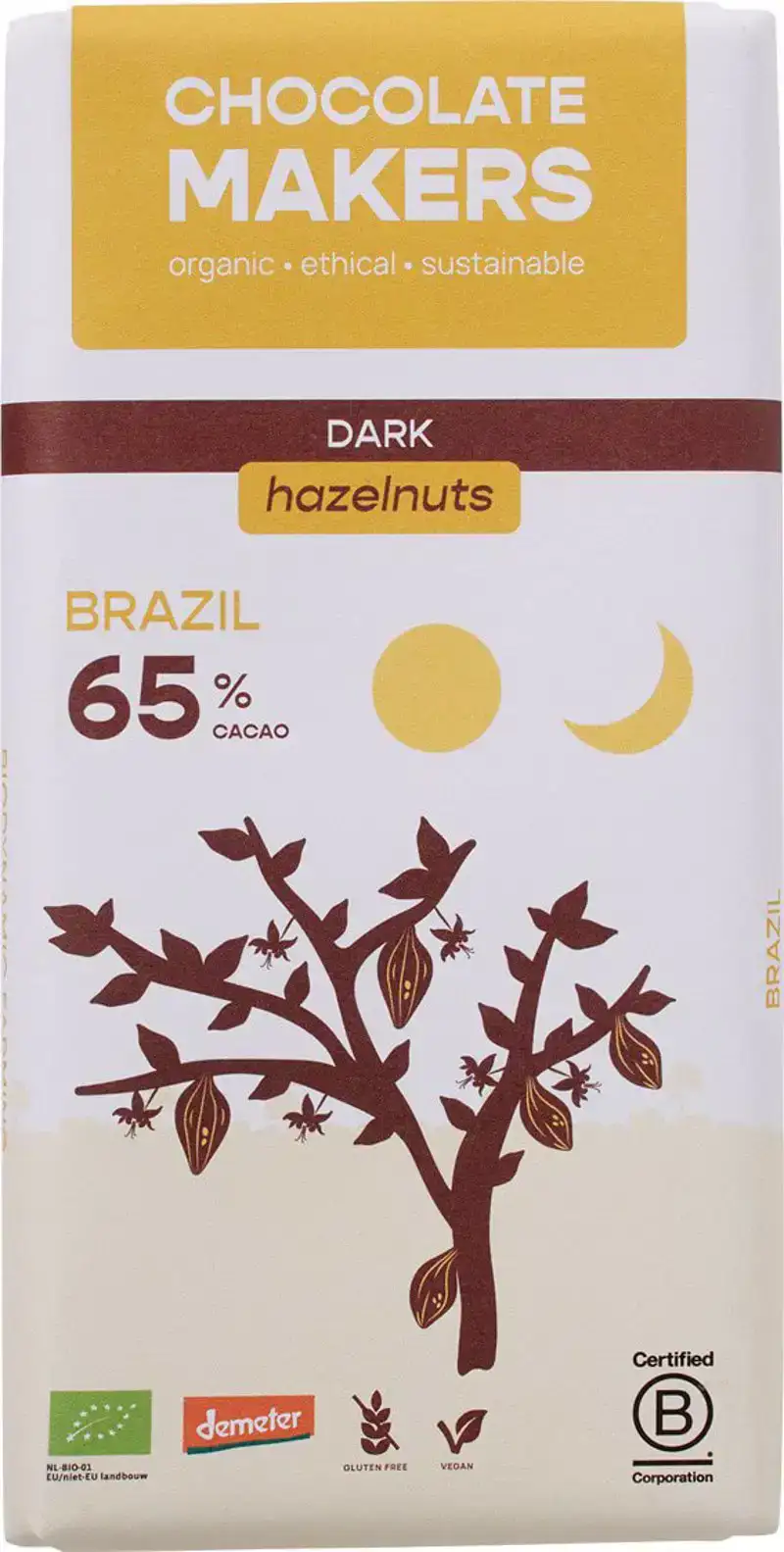 Pure chocolade brazil 65% hazelnoot