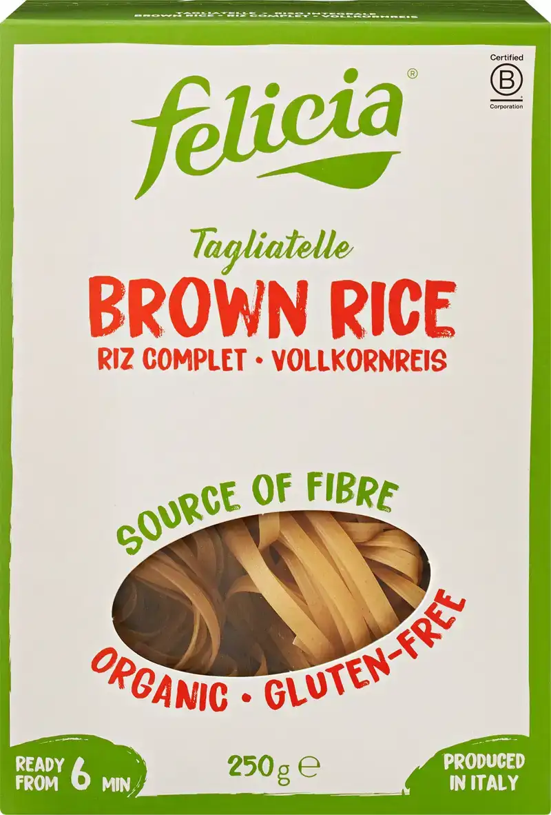 Glutenvrije bruine rijst tagliatelle