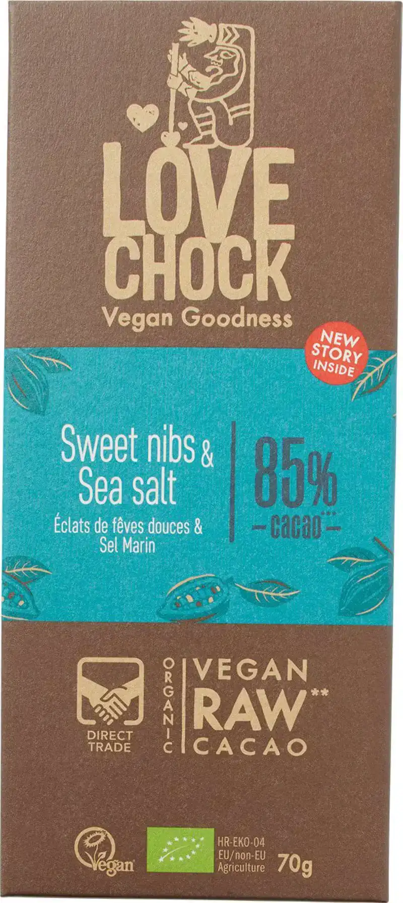 RAW chocolade 85% Sweet Nibs Sea Salt