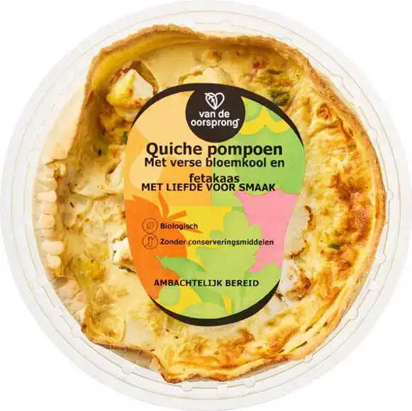 Quiche pompoen, bloemkool & feta
