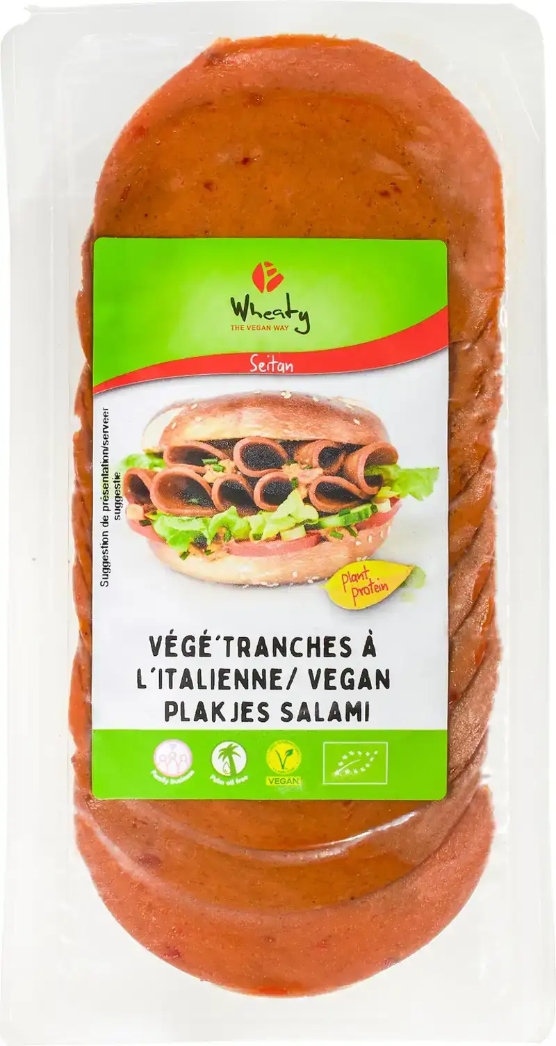 Vegan plakjes salami