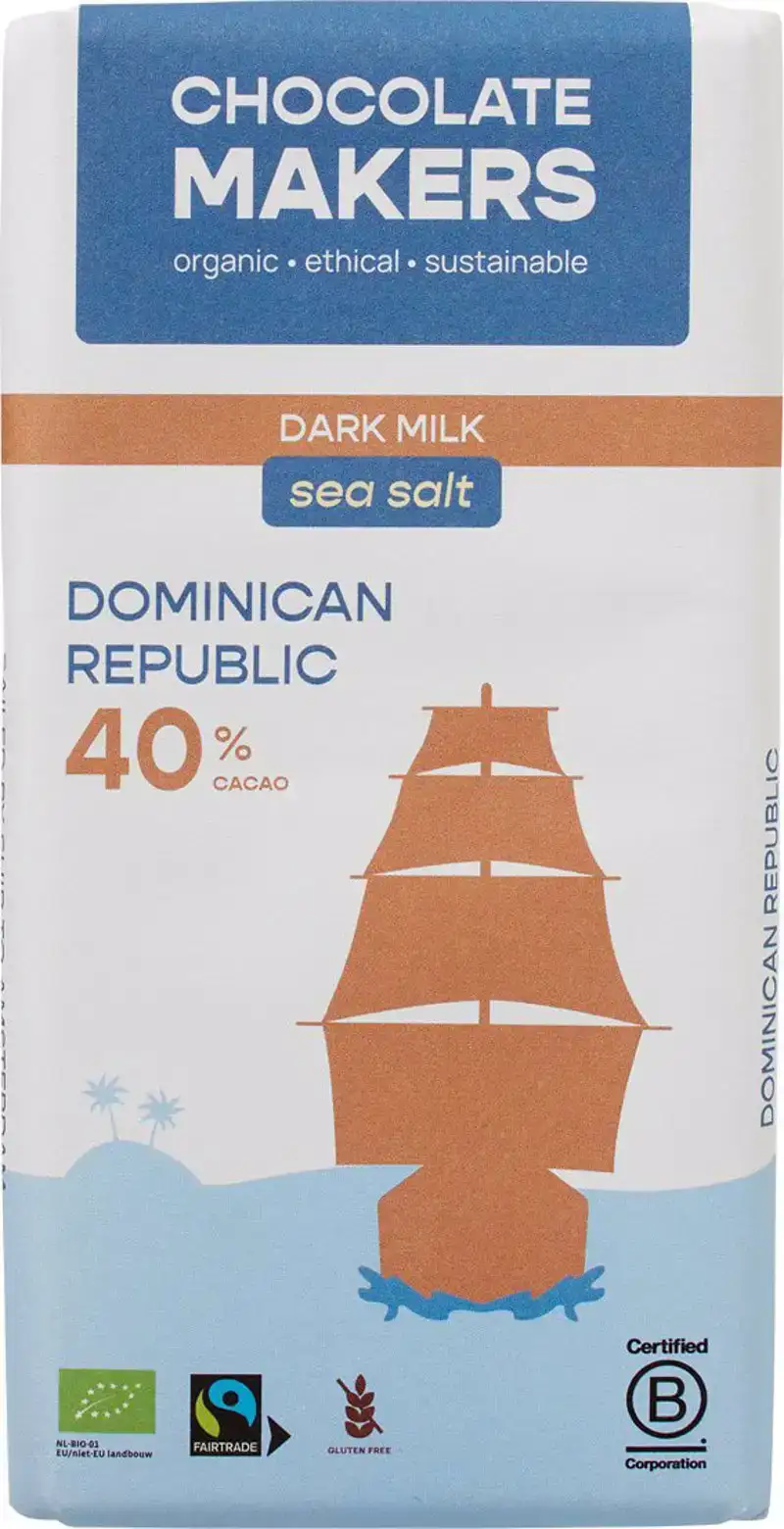 Donkere melkchocolade sea salt tres hombres 40%