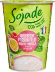 Plantaardige variatie op yoghurt soja - framboos/passievrucht