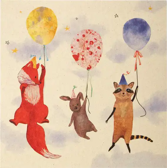 Kaart dieren en ballonnen