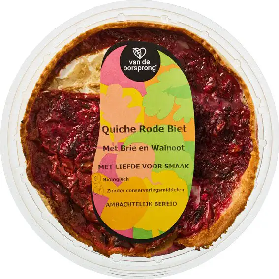 Quiche rode biet, brie en walnoot