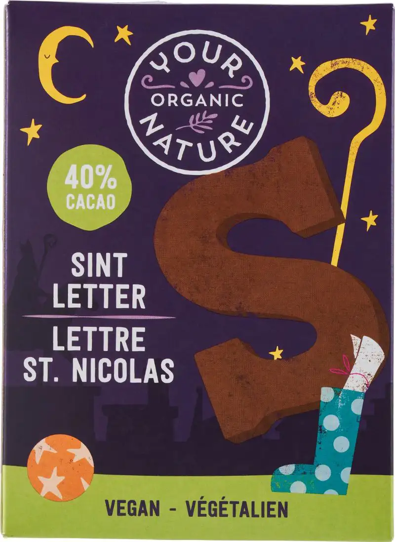 Vegan chocoladeletter bruin S