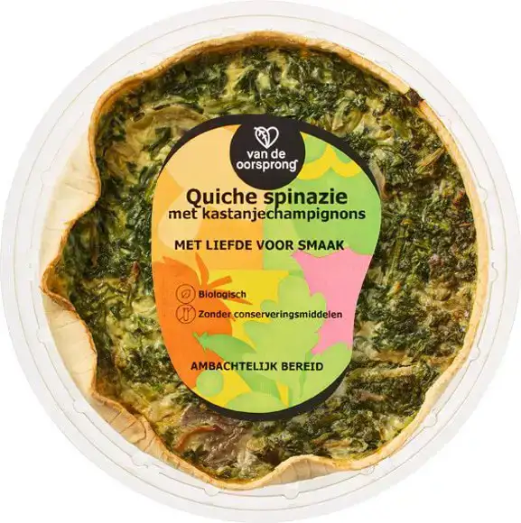 Quiche spinazie kastanjechampignons