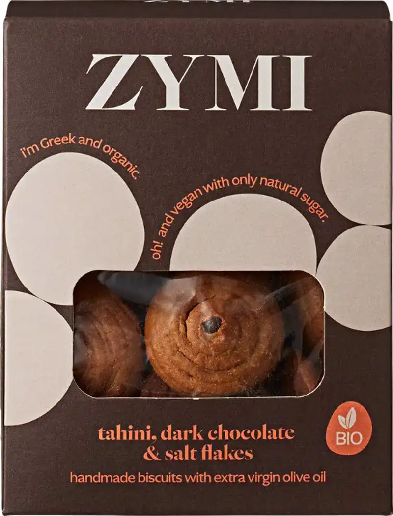 Biscuits tahini, pure chocolade & zoutvlokken