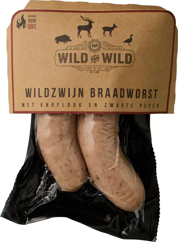 Braadworst wild zwijn knoflook peper