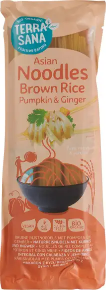 Bruine rijstnoedels pompoen & gember