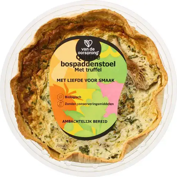 Quiche truffel paddenstoel spinazie