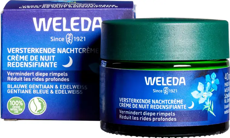 Versterkende nachtcrème blauwe gentiaan en edelweiss - 50+ huid