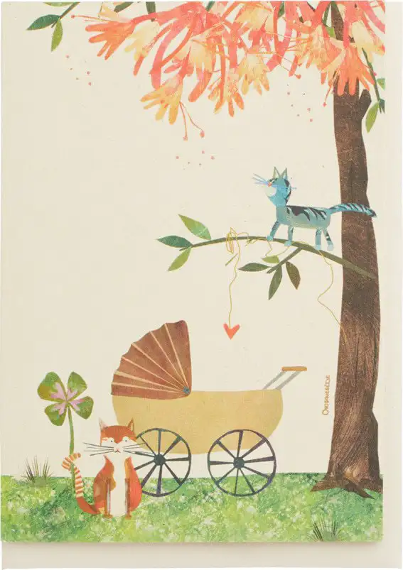 Kaart kinderwagen buiten
