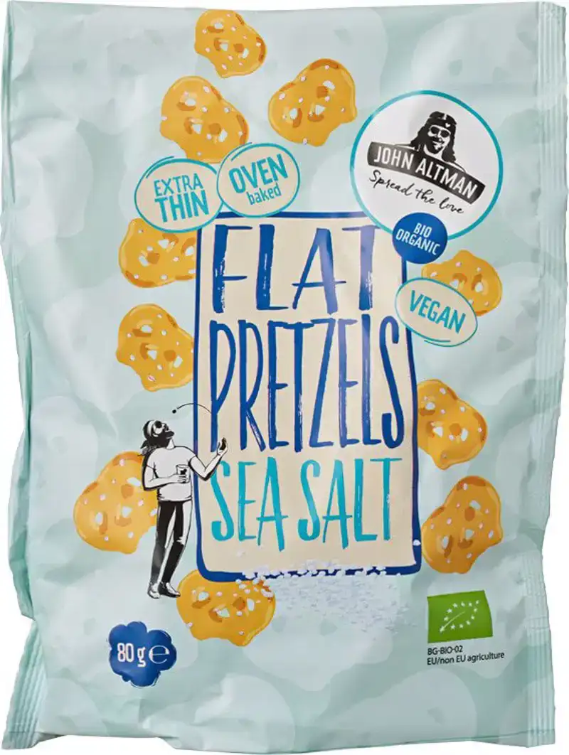 John Altman Platte Pretzels Met Zeezout 80g