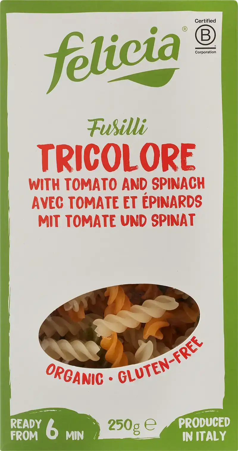 Glutenvrije tricolore fusilli