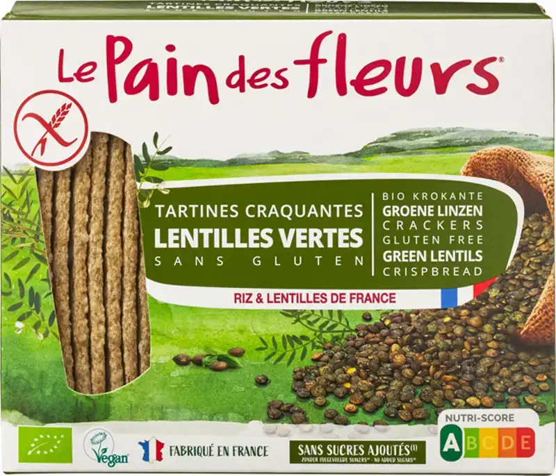 Groene linzen crackers