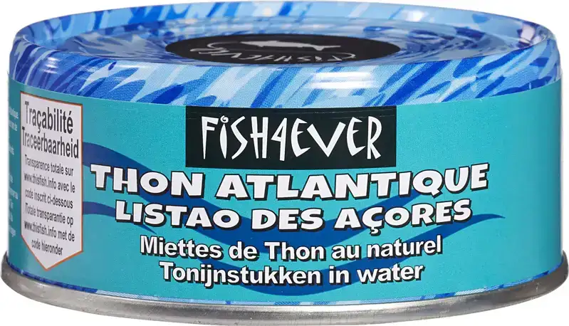 Tonijnstukken in water