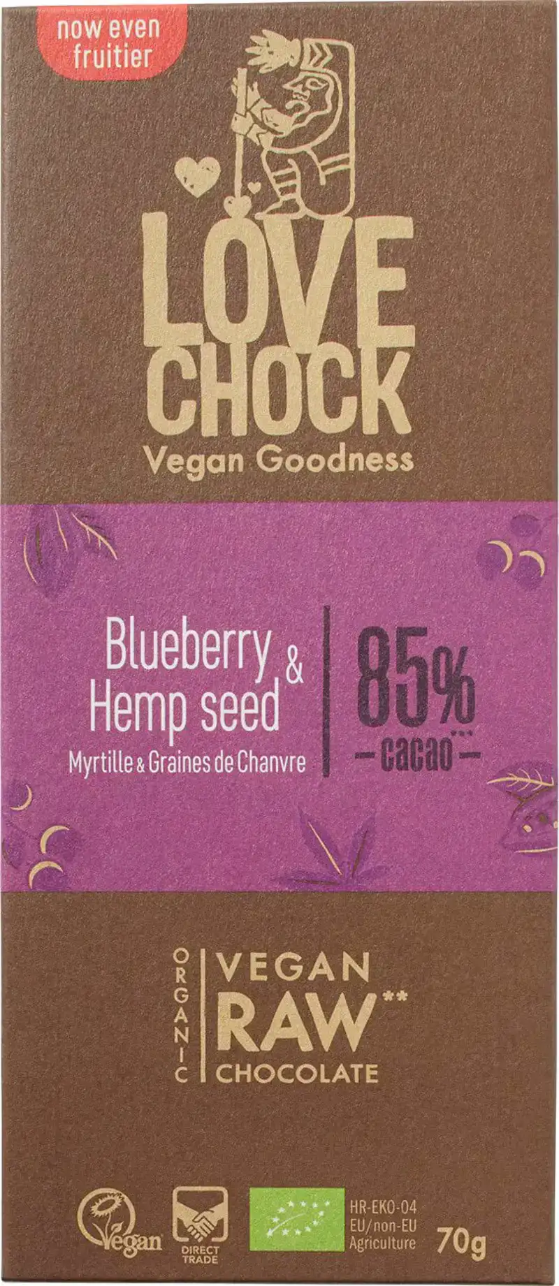RAW chocolade 85% Blueberry Hemp Seed