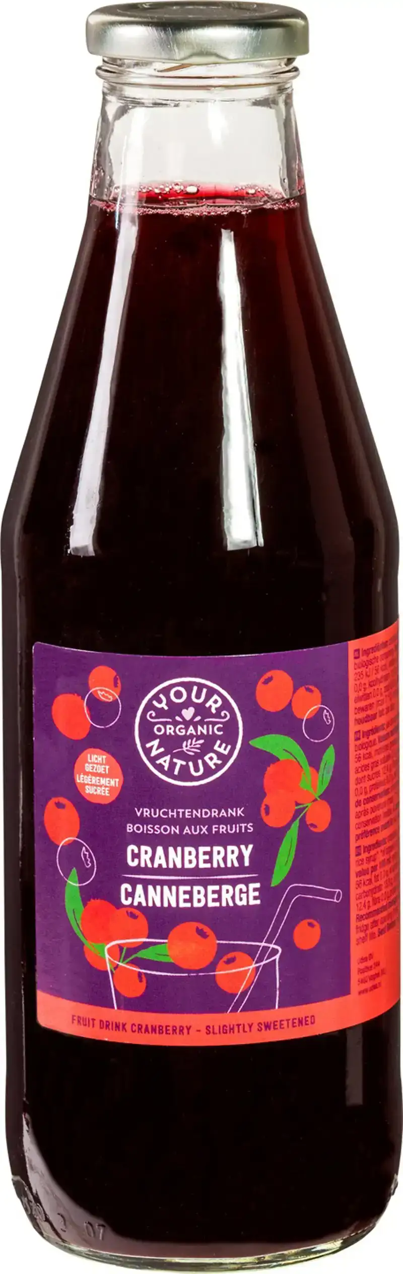 Vruchtendrank cranberry lichtgezoet