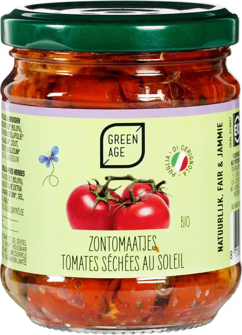 Zongedroogde tomaatjes in olie