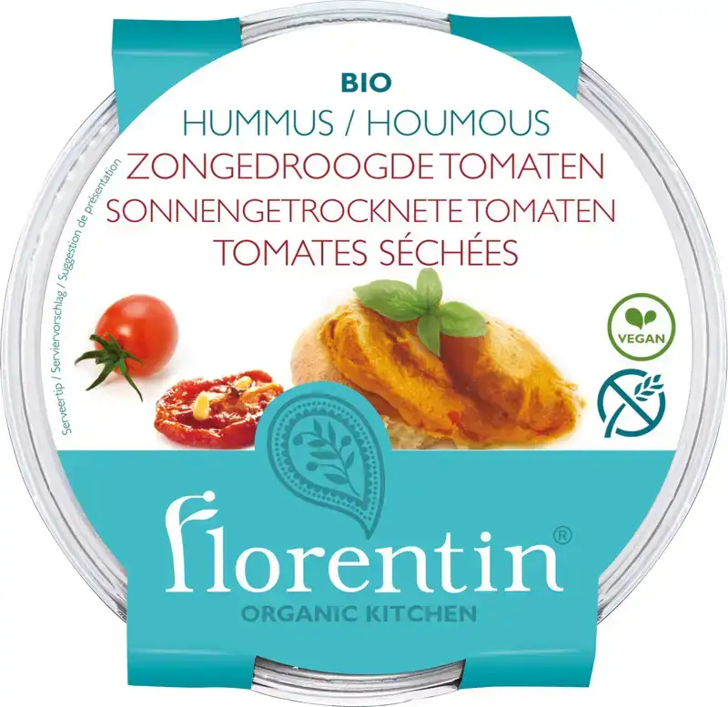 Hummus zongedroogde tomaatjes