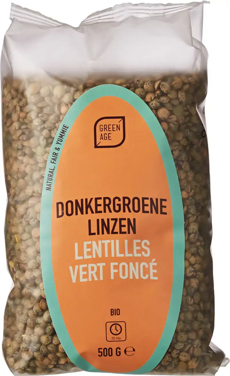 Donkergroene linzen