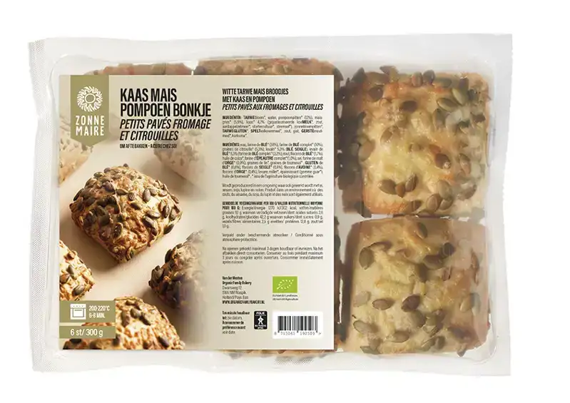 Maisbrood kaas-pompoenpit