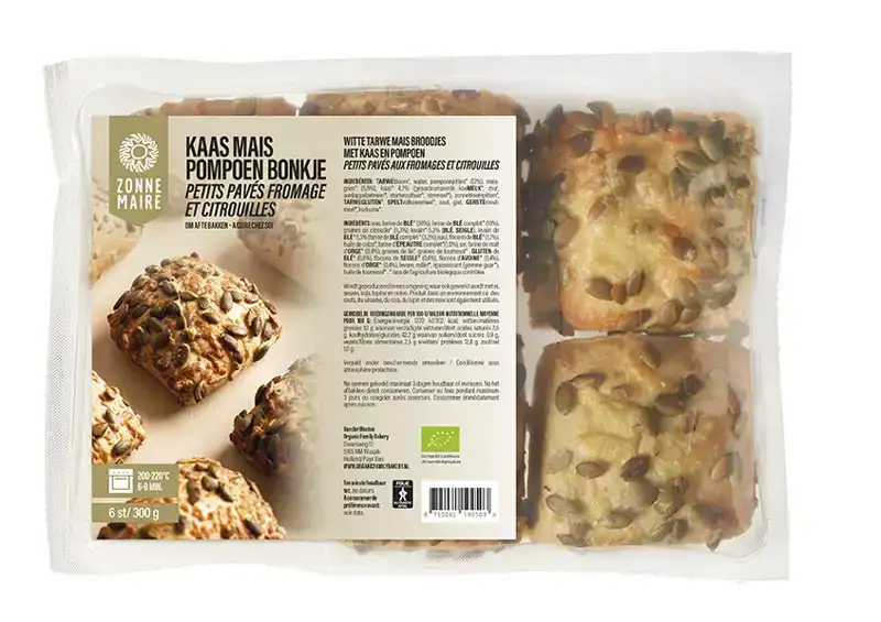 Maisbrood kaas-pompoenpit