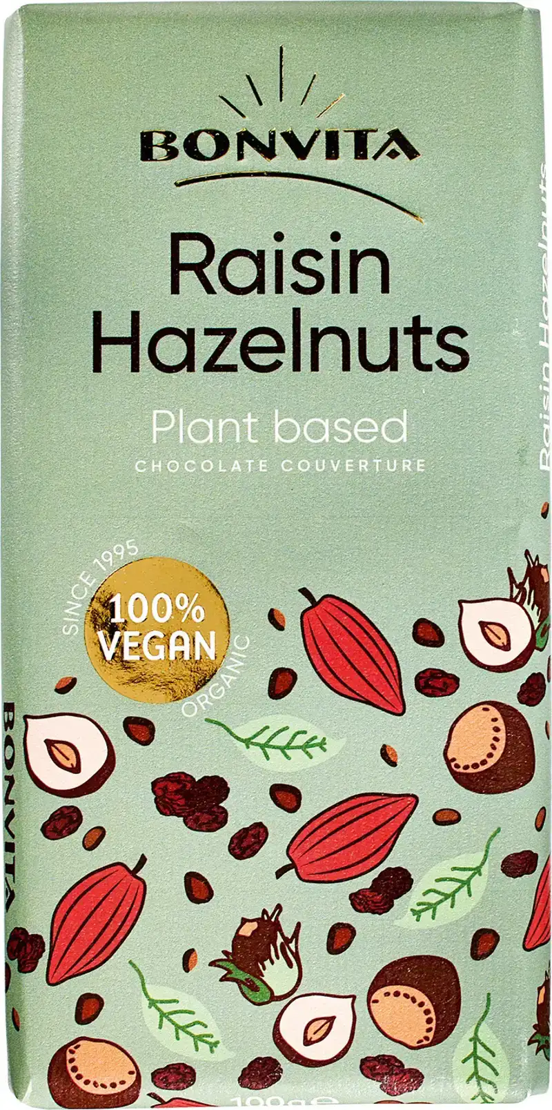 Vegan chocoladereep rozijn hazelnoot