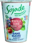 Plantaardige variatie op yoghurt soja - blauwe bes/kers