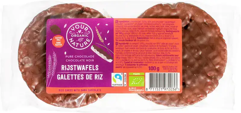 Rijstwafels pure chocolade