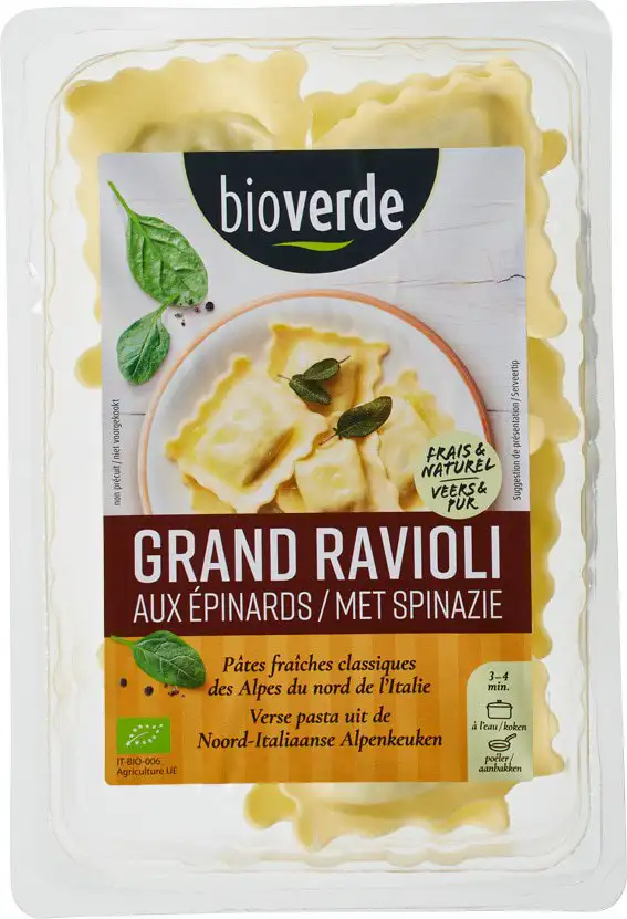 Verse ravioli spinazie