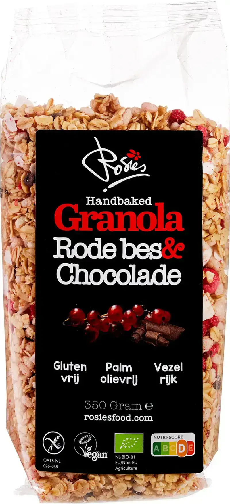 Glutenvrije granola rode bes & chocolade