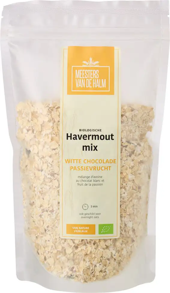 Havermoutmix wit chocolade passievrucht