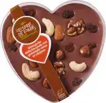 Chocolade hart melk met gemengde noten en rozijnen