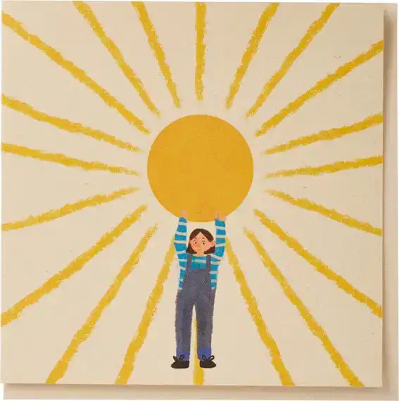 Kaart meisje zon