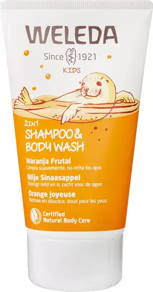 Kids 2in1 shampoo & bodywash blije sinaasappel