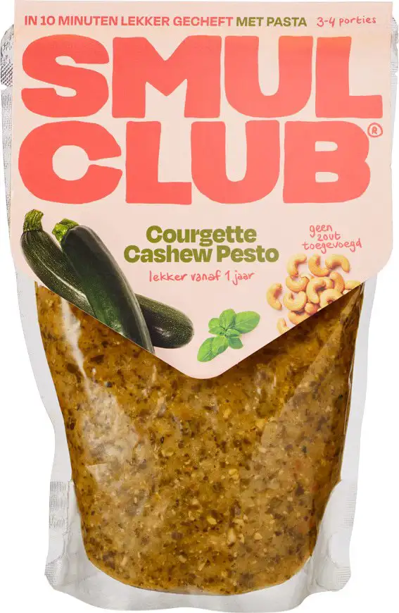 Verse courgette-cashewpesto saus