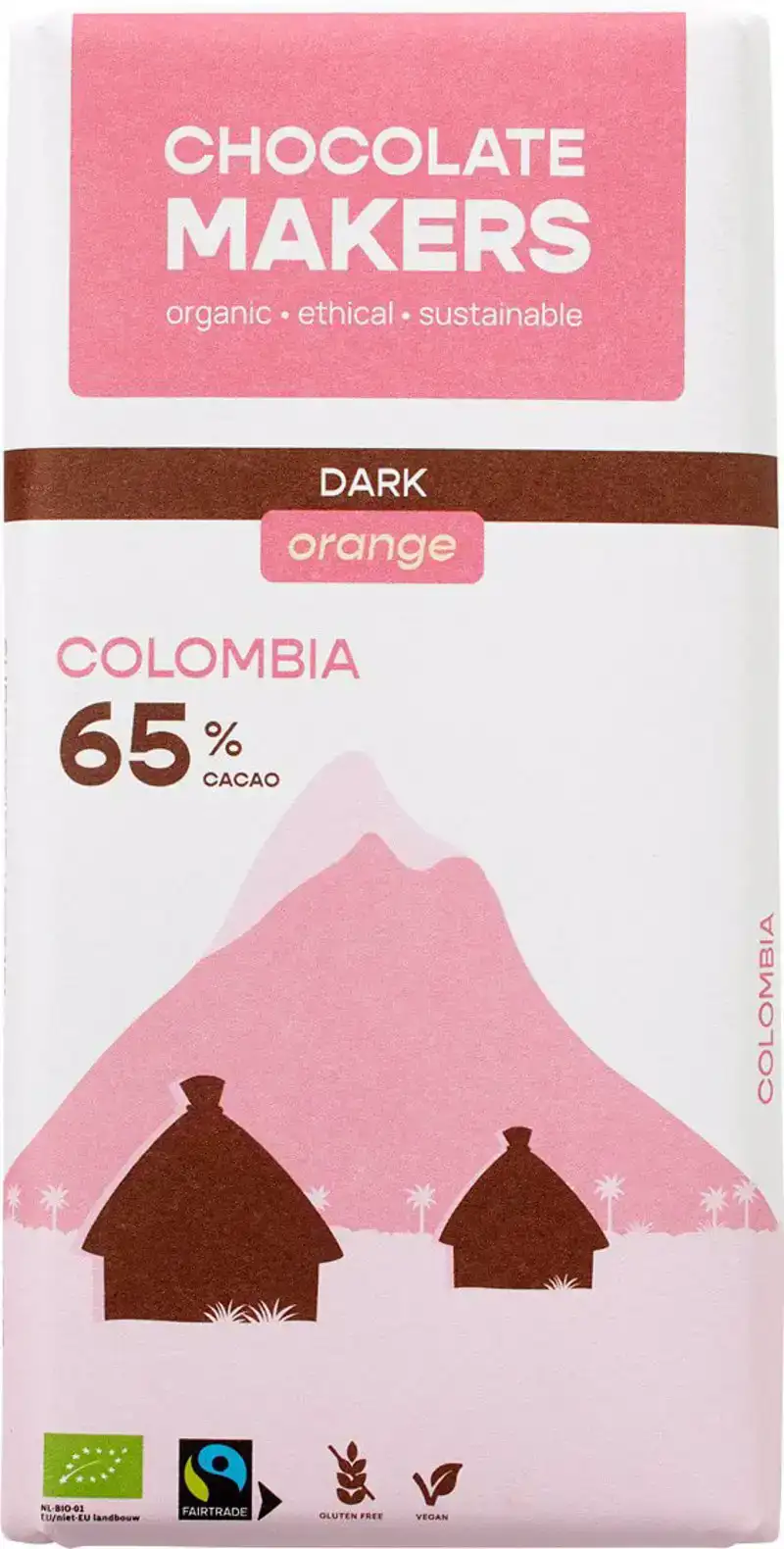 Pure chocolade sinaasappel Colombia 65%