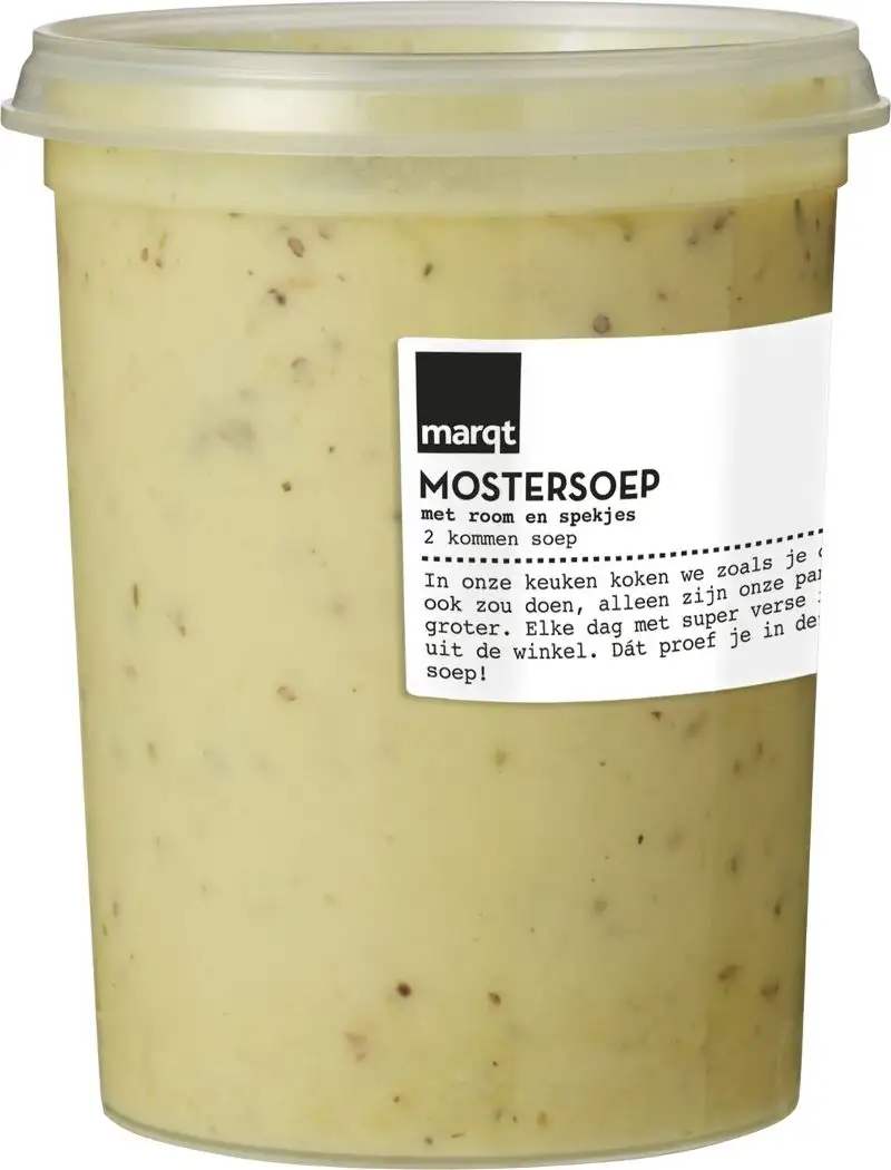 Mosterdsoep met room en spekjes