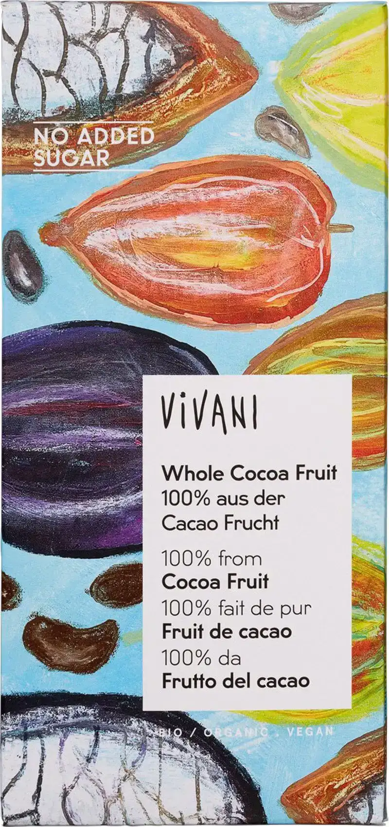 Pure chocolade 100% van de cacaovrucht