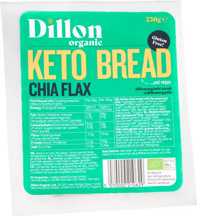 Glutenvrij brood keto chia lijnzaad
