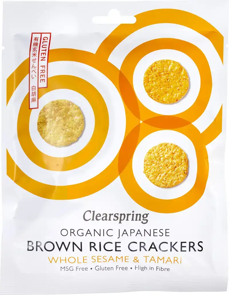 Bruine rijst crackers sesam tamari